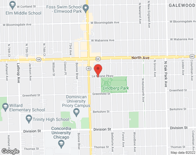 Map showing location at 1151 N Marion, Oak Park, IL