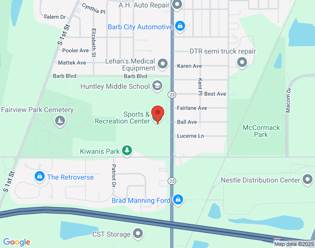 Map showing location at 1765 S. 4th Street, DeKalb, IL