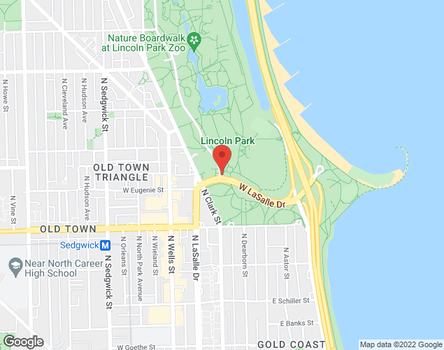 Map showing location at 1627 N Stockton Dr, chicago, IL