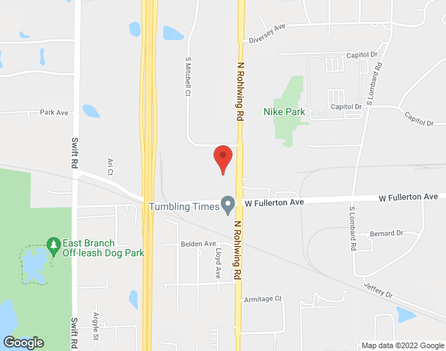 Map showing location at 200 S. Rohlwing Rd., Addison, IL