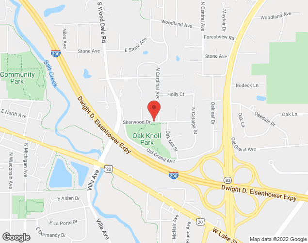 Map showing location at 900 W. Sherwood Dr., Addison, IL