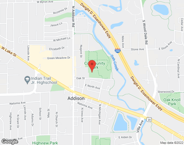 Map showing location at 120 E. Oak Street, Addison, IL