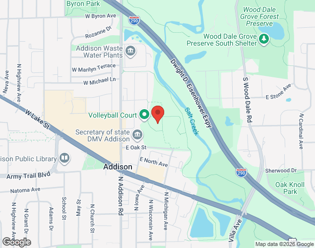Map showing location at 120 E Oak St, Addison, IL