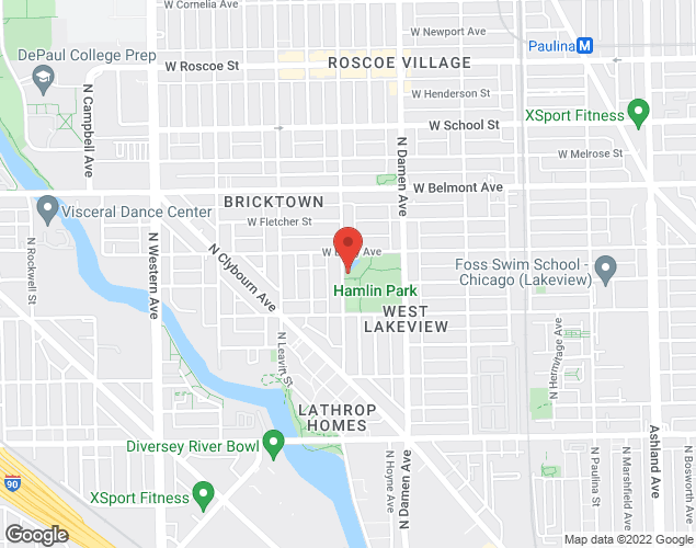 Map showing location at 1708 N Ashland Ave, 1st Floor3035 N Hoyne Ave, chicago, IL