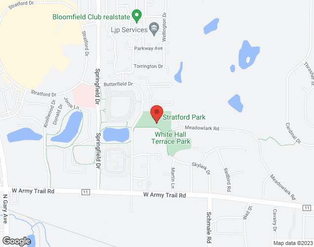 Map showing location at 241 Butterflied Drive, Bloomingdale, IL