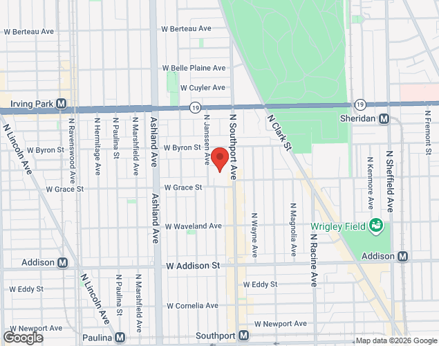 Map showing location at 1420 W Grace St, chicago, IL