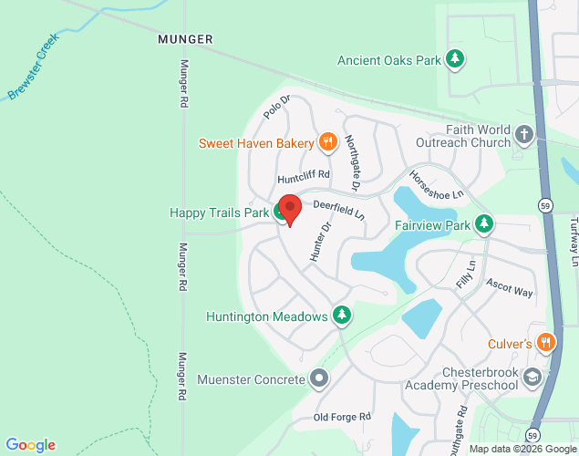 Map showing location at 1451 Woodland Hills Drive, Bartlett, IL