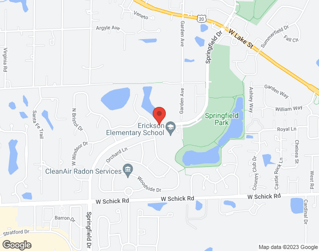 Map showing location at 259 Springfield Dr, Bloomingdale, IL