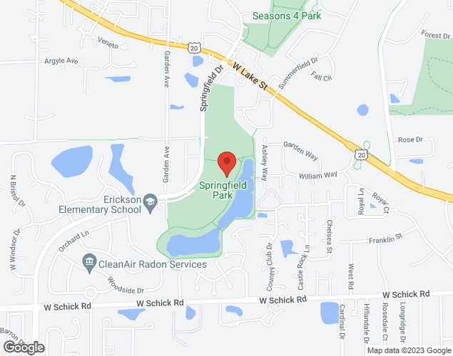 Map showing location at 269 Springfield Dr, Bloomingdale, IL