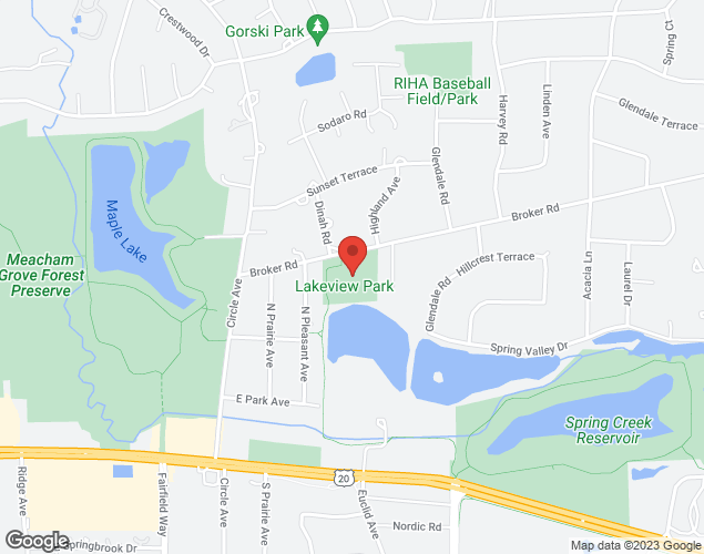 Map showing location at 240 Broker Rd, Bloomingdale, IL