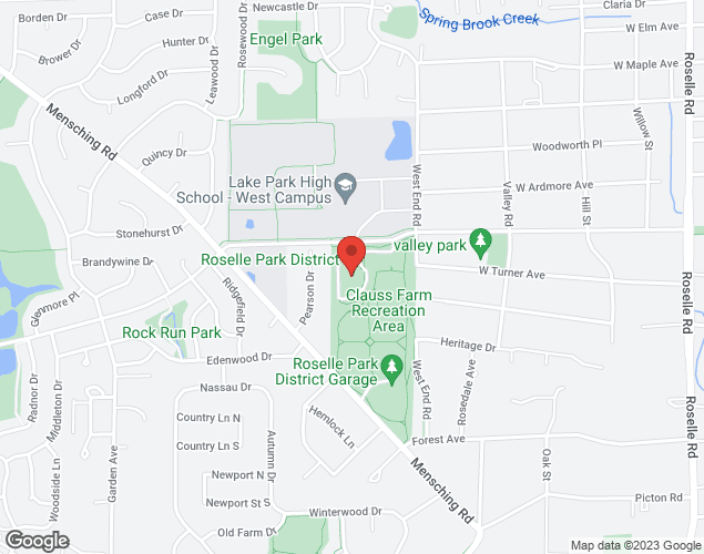 Map showing location at 555 W Bryn Mawr Ave, Roselle, 