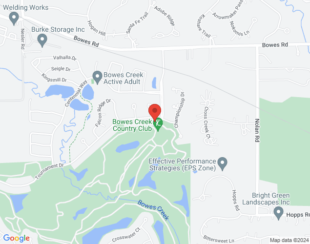 Map showing location at 1250 Bowes Creek blvd, Elgin, IL