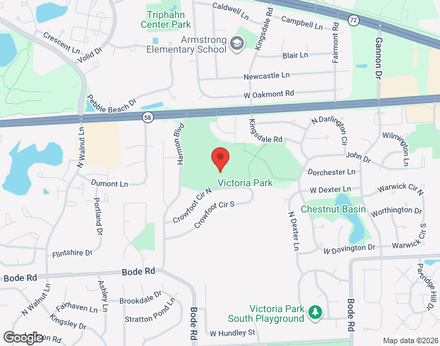 Map showing location at 1100 Kingsdale Rd, Hoffman Estates, IL