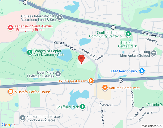 Map showing location at 1300 Moon Lake Boulevard, Hoffman Estates, IL