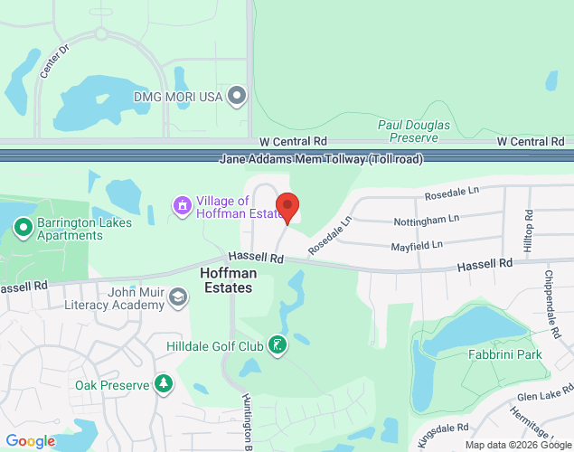 Map showing location at 2030 East Parkview Circle, Hoffman Estates, IL
