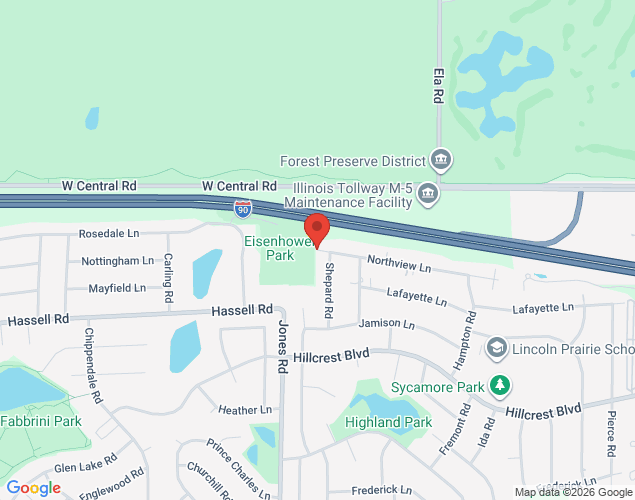 Map showing location at 740 Northview Lane, Hoffman Estates, IL