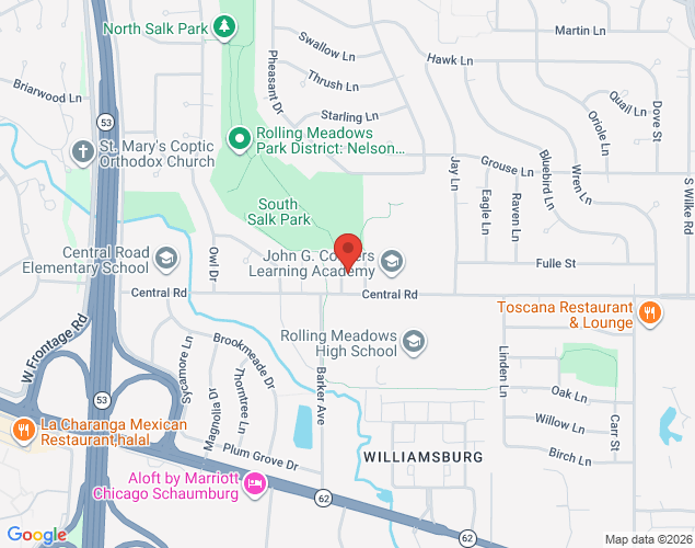 Map showing location at 3000 Central Road, Rolling Meadows, IL