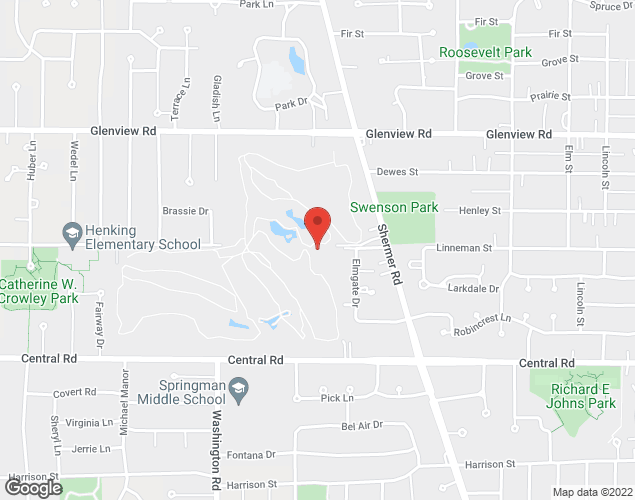 Map showing location at 800 Shermer Road, Glenview, IL