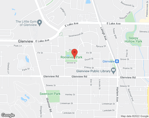 Map showing location at 2200 Grove St., Glenview, IL