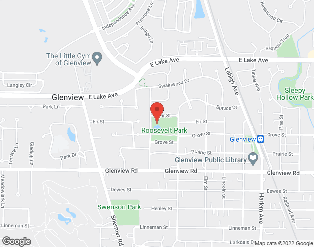 Map showing location at 2239 Fir Street, Glenview, IL