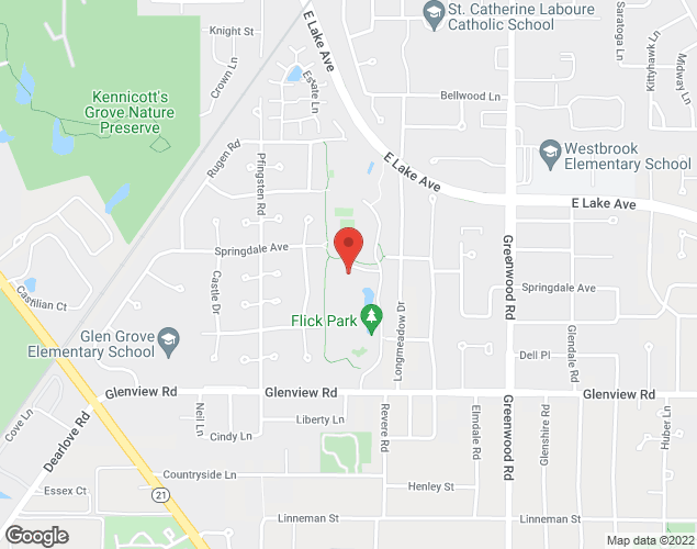 Map showing location at 3600 Glenview Road, Glenview, IL