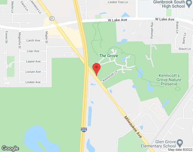 Map showing location at 1421 Milwaukee Ave, Glenview, IL