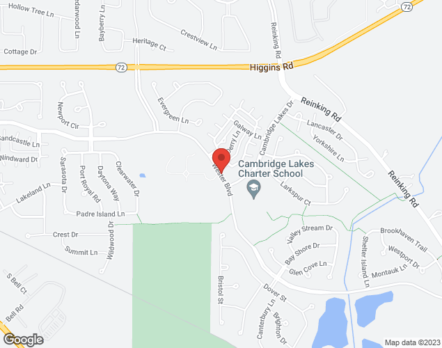 Map showing location at Wester Blvd., Pingree Grove, IL