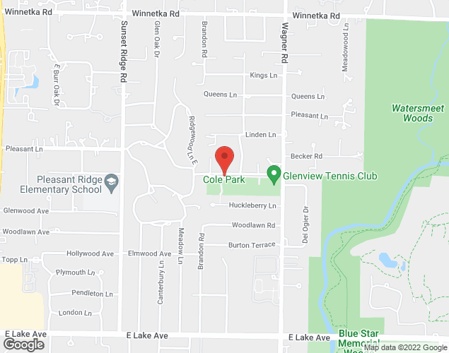 Map showing location at 1031 Kenilworth Ln, Glenview, IL