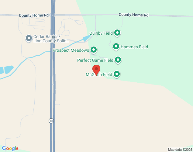 Map showing location at 1850 Prospect Drive, Marion, IA