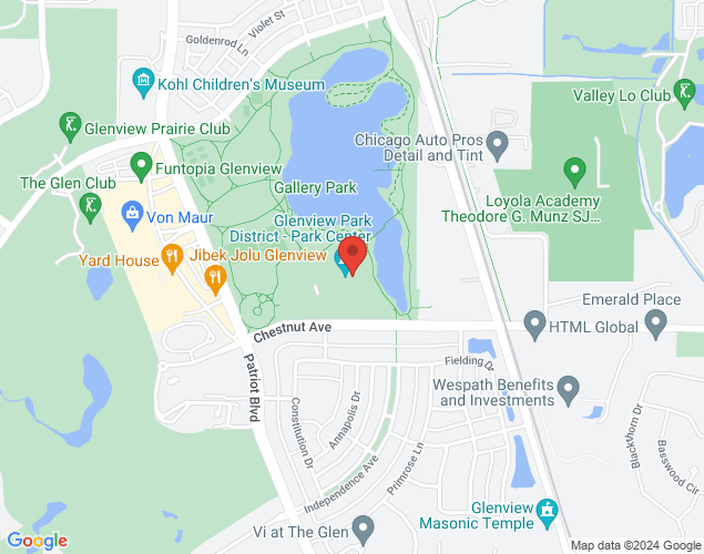 Map showing location at 2400 Chestnut Avenue, Glenview, IL