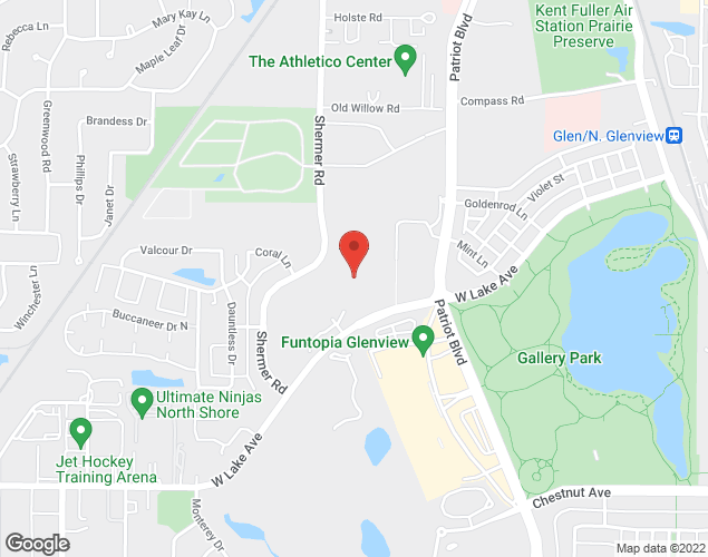 Map showing location at 2800 W. Lake Ave., Glenview, IL