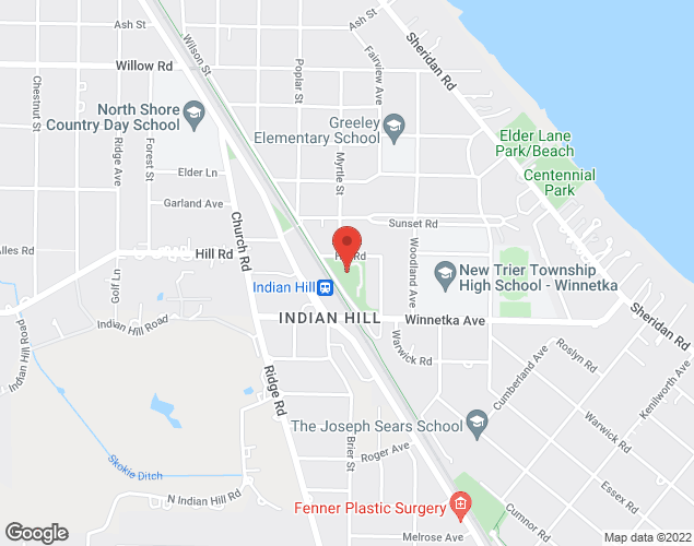 Map showing location at 131 Wilson Street, Winnetka, IL