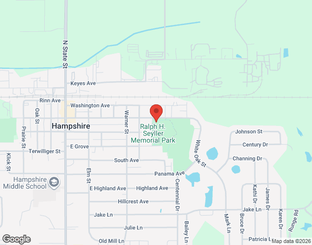 Map showing location at 400 E Jefferson St, Hampshire, IL