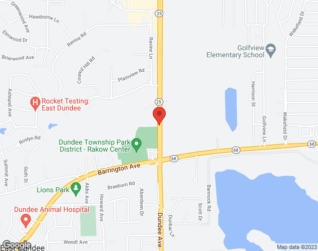 Map showing location at 300 N Kennedy Dr, Carpentersville, IL
