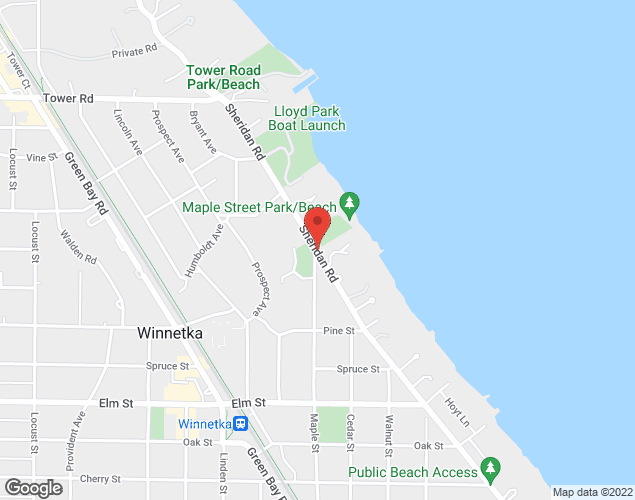 Map showing location at 725 Sheridan Road, Winnetka, IL