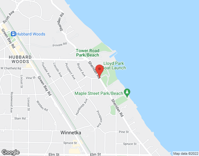 Map showing location at 799 Sheridan Road, Winnetka, IL