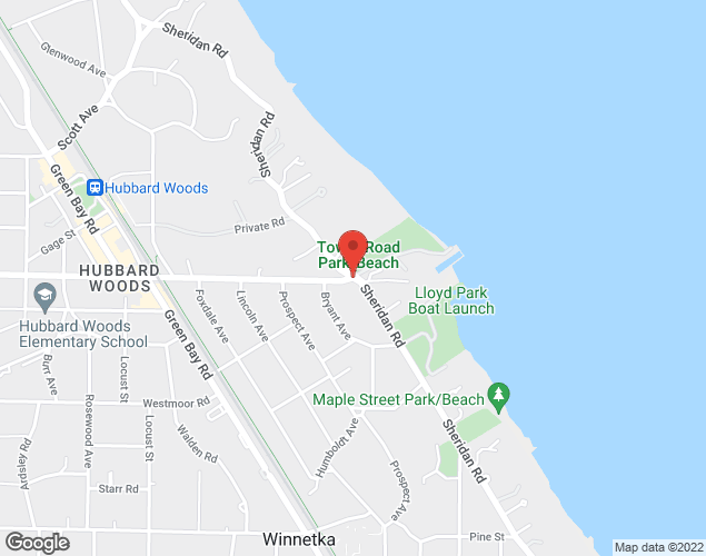 Map showing location at 899 Sheridan Road, Winnetka, IL