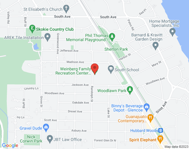 Map showing location at 305 Randolph, Glencoe, IL