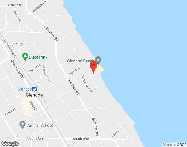 Map showing location at 55 Hazel Avenue, Glencoe, IL