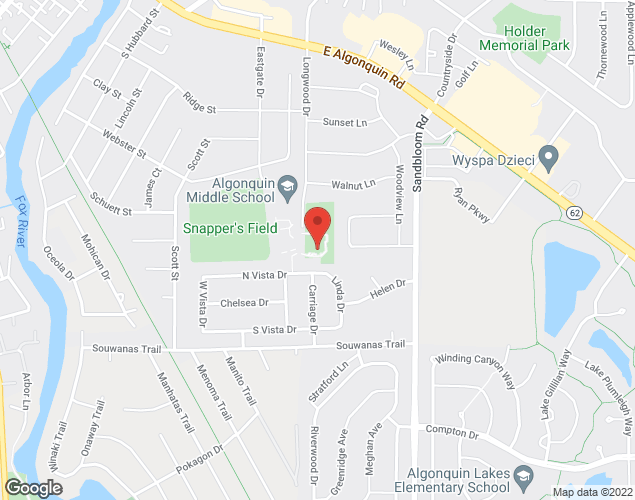 Map showing location at 599 Longwood Dr, Algonquin, IL