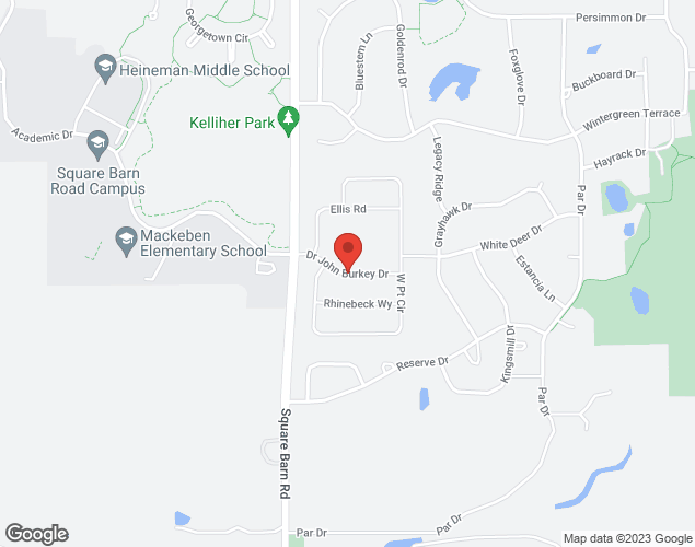 Map showing location at 725 Dr John Burkley Dr, Algonquin, IL