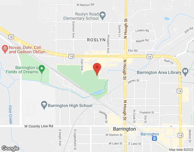 Map showing location at 235 Lions Drive, Barrington, IL