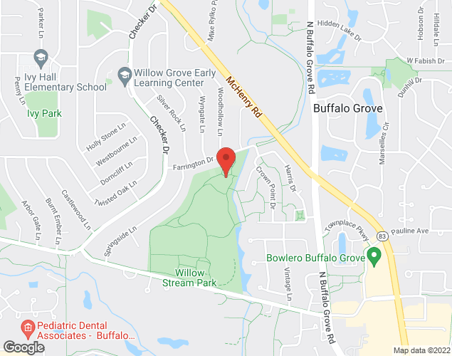 Map showing location at 600 Farrington Drive, Buffalo Grove, IL
