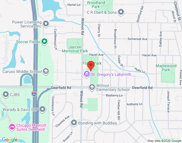 Map showing location at Floral Park Trail, Deerfield, IL
