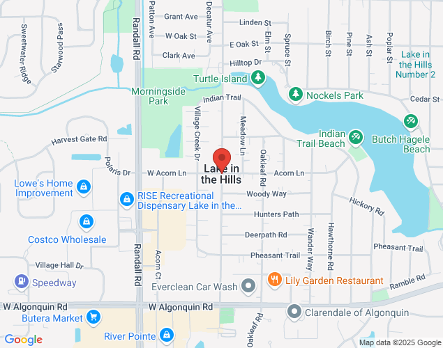 Map showing location at Buddy Baseball Field, Lake in the Hills, IL