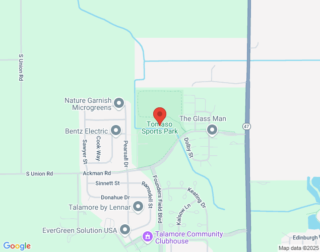 Map showing location at Tomaso Park, Huntley, 