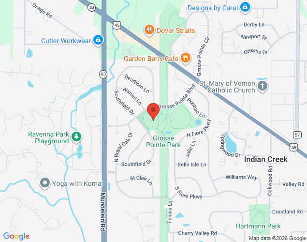 Map showing location at 900 Grosse Pointe Boulevard, Vernon Hills, IL