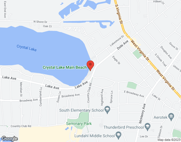 Map showing location at 300 Lakeshore Dr, Crystal Lake, IL