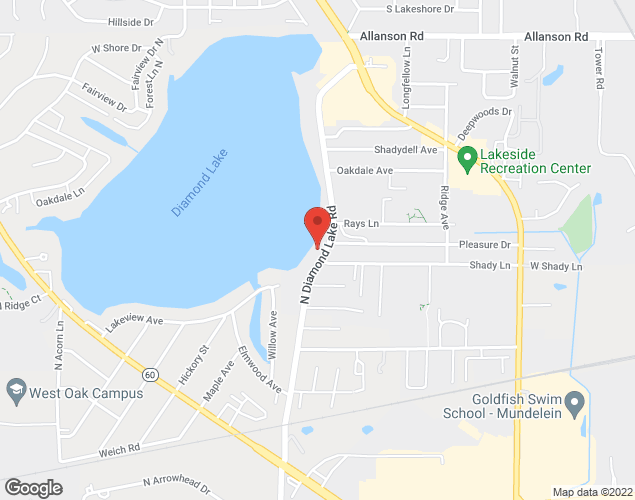 Map showing location at 1016 Diamond Lake Road, Mundelein, IL