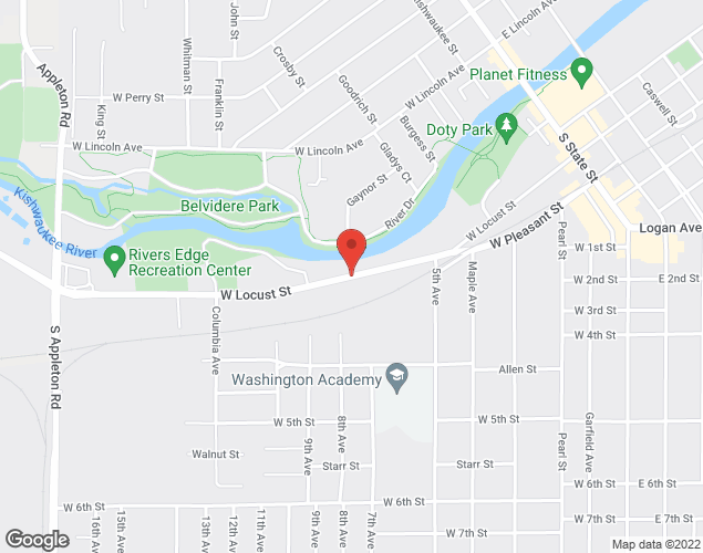 Map showing location at 11151 W Locust Street, Belvidere, IL